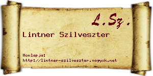Lintner Szilveszter névjegykártya